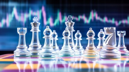 Glass Chess Strategy on a Colorful Financial Board