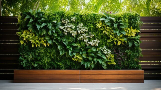 flowers greenery wall