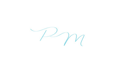 A minimal yet stylish depiction of white cursive lettering forming PM on a dark background, symbolizing elegance and simplicity.