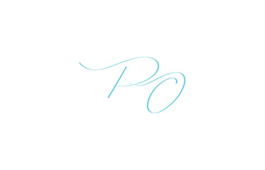 A minimal yet stylish depiction of white cursive lettering forming PO on a dark background, symbolizing elegance and simplicity.