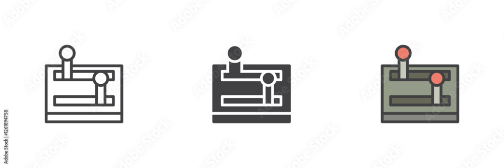 Poster Toggle switch or a control lever different style icon set