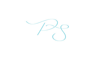 A minimal yet stylish depiction of white cursive lettering forming PS on a dark background, symbolizing elegance and simplicity.