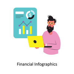 Financial Infographics Concept vector illustration.  isolated on white Background. 
