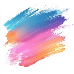 Vibrant Colorful Brush Strokes Background in Blue Pink Orange for Creative Designs and Artistic Projects