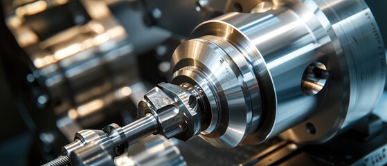 Fototapeta premium Precision CNC Machining in Metalworking Industry