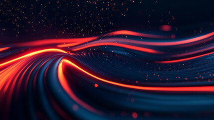 Fototapeta premium Vibrant waves of color create a dynamic and abstract visual experience. Dynamic wavy patterns with a luminous glow