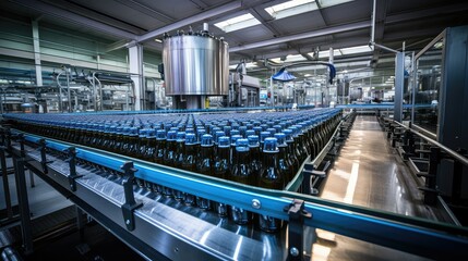 Naklejka premium machine metal bottling