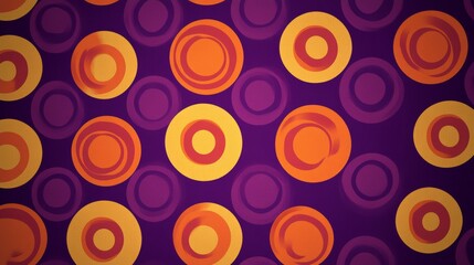 Colorful Circles on Purple Canvas