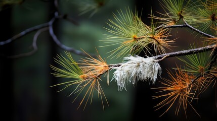 autumn white pine branch
