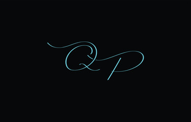 A minimal yet stylish depiction of white cursive lettering forming QP on a dark background, symbolizing elegance and simplicity.