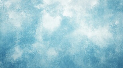 Soft Pastel Blue Grunge Texture with Dreamy Clouds