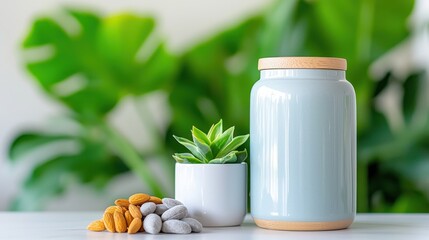 A Well Organized Home Pet Care Station Featuring Minimalist Decor Elements Like Shelving Storage and Greenery for Efficient and Stylish Pet Supplies Organization