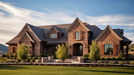 elegance brick and stone house