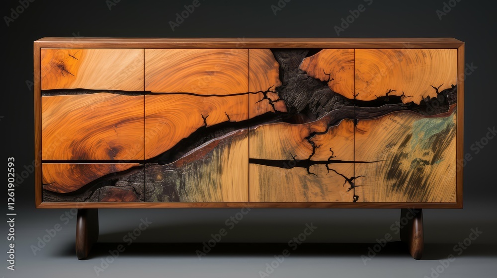 Wall mural rustic wood grain drawn