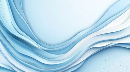 Obraz premium From above aerial view of turquoise ocean water with splashes and foam for abstract natural background and texture Stylized abstract art with flowing blue wave patterns on a soft blue background, mode