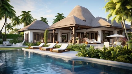 Fototapeta premium poolside wealthy house