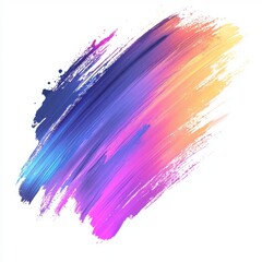 Colorful Abstract Brush Stroke on White Background for Modern Art and Design Projects