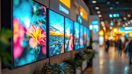 Obraz premium Vibrant Flower Blooms: A Stunning Display of Nature's Beauty in a Modern Setting