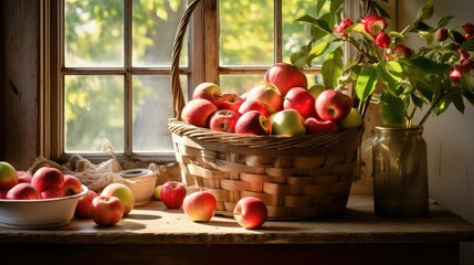 rustic produce on table