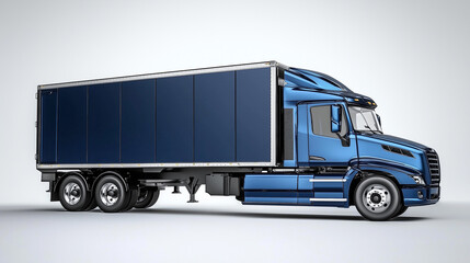 Modern Blue Cargo Truck Showcasing Design and Functionality on White Background