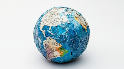 A Cracked Earth Globe Reflecting Climate Change Consequences