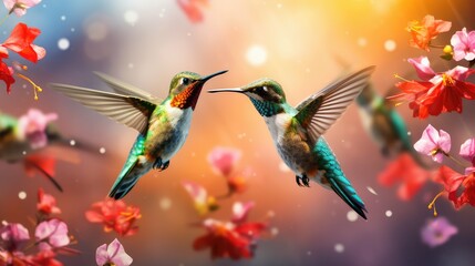 Fototapeta premium feeder birds spring