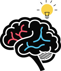 Brain icon, Brain Logo silhouette vector design.