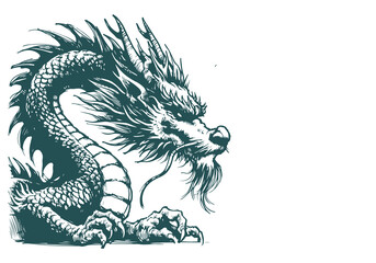 Chinese Dragon hand drawn sketch vector