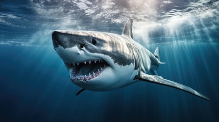 Naklejka premium greatmajestic shark in water