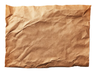 Obraz premium Wrinkled brown paper texture with creases, vintage style background. Craft and design concept