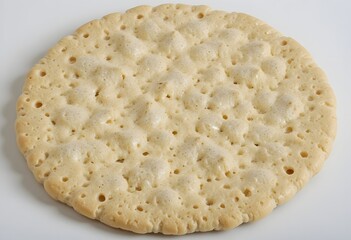 Round Passover Matzo isolated on white 