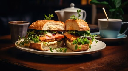 cafe coffee sandwich
