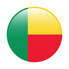 Benin circle flag logo icon digital vector illustration