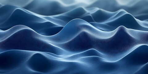 Obraz premium Abstract blue waves, flowing texture, digital art, background