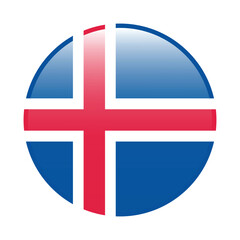 Fototapeta premium Iceland circle flag logo icon digital vector illustration