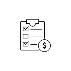 price list icon from collection for mobile concept and web apps icon. Transparent outline, thin line price list icon for website design and mobile, app development.