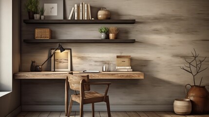 setup wall with desk