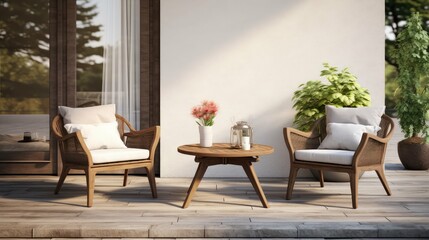 Fototapeta premium chairs table coffee