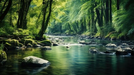 forest water flow background