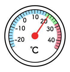 Fototapeta premium アナログ温度計のイラスト