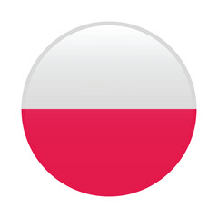 Poland circle flag logo icon digital vector illustration