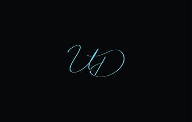 A minimal yet stylish depiction of white cursive lettering forming UD on a dark background, symbolizing elegance and simplicity.