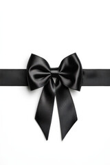 Black bow tie on white background