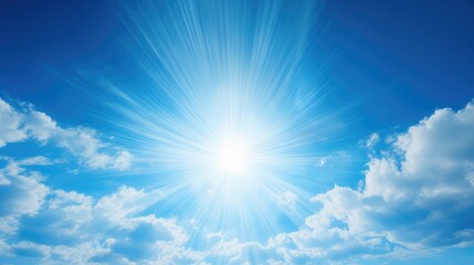 light sun in blue sky
