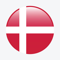 Denmark circle flag logo icon digital vector illustration