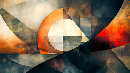 Abstract geometric composition featuring vibrant shapes digital art modern aesthetic colorful background artistic perspective creative concept