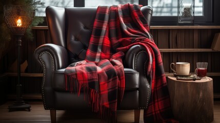 cozy black and red white plaid