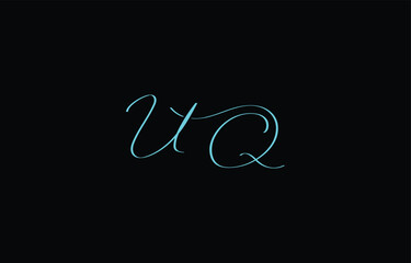 A minimal yet stylish depiction of white cursive lettering forming UQ on a dark background, symbolizing elegance and simplicity.
