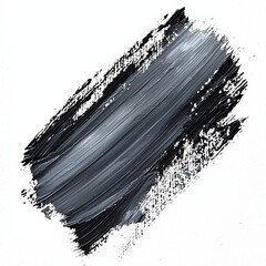 Abstract black and gray brush stroke texture on white background for creative design projects and artistic backgrounds