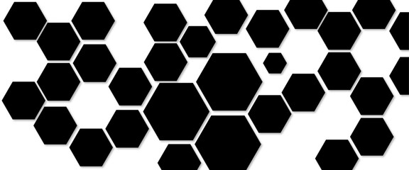 Obraz premium Vector technology hexagonal background vector illustration. Futuristic banner with technology blue hexagons and shiny lights. Design for banner, template, technology, science, medical. 